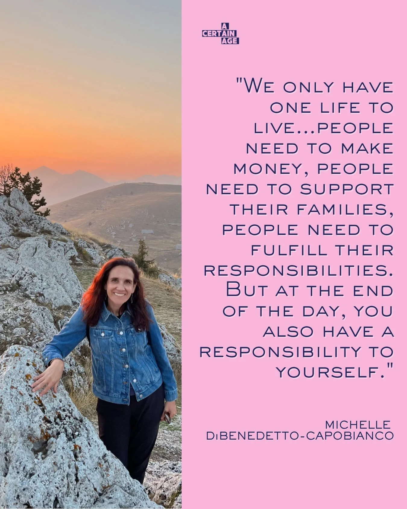 Ever caught yourself daydreaming about switching up your career for something that truly lights you up? 

Michelle DiBenedetto-Capobianco did more than daydream&mdash;she left corporate law behind and rebuilt her life around Italy, food, and the moun