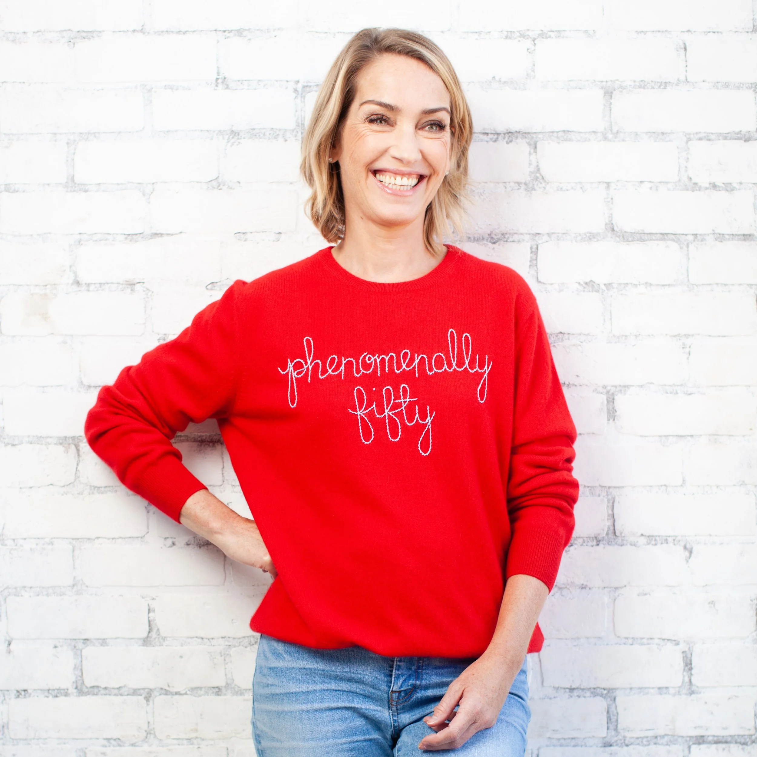 Today I am 57! 🎈

Phenomenally 57. 

Seven years ago, I bought myself two @linguafrancanyc sweaters to mark turning 50 and to shoot what would eventually become my podcast cover art. 

&mdash;> Swipe through for some photo shoot outtakes. 📸🤣

I