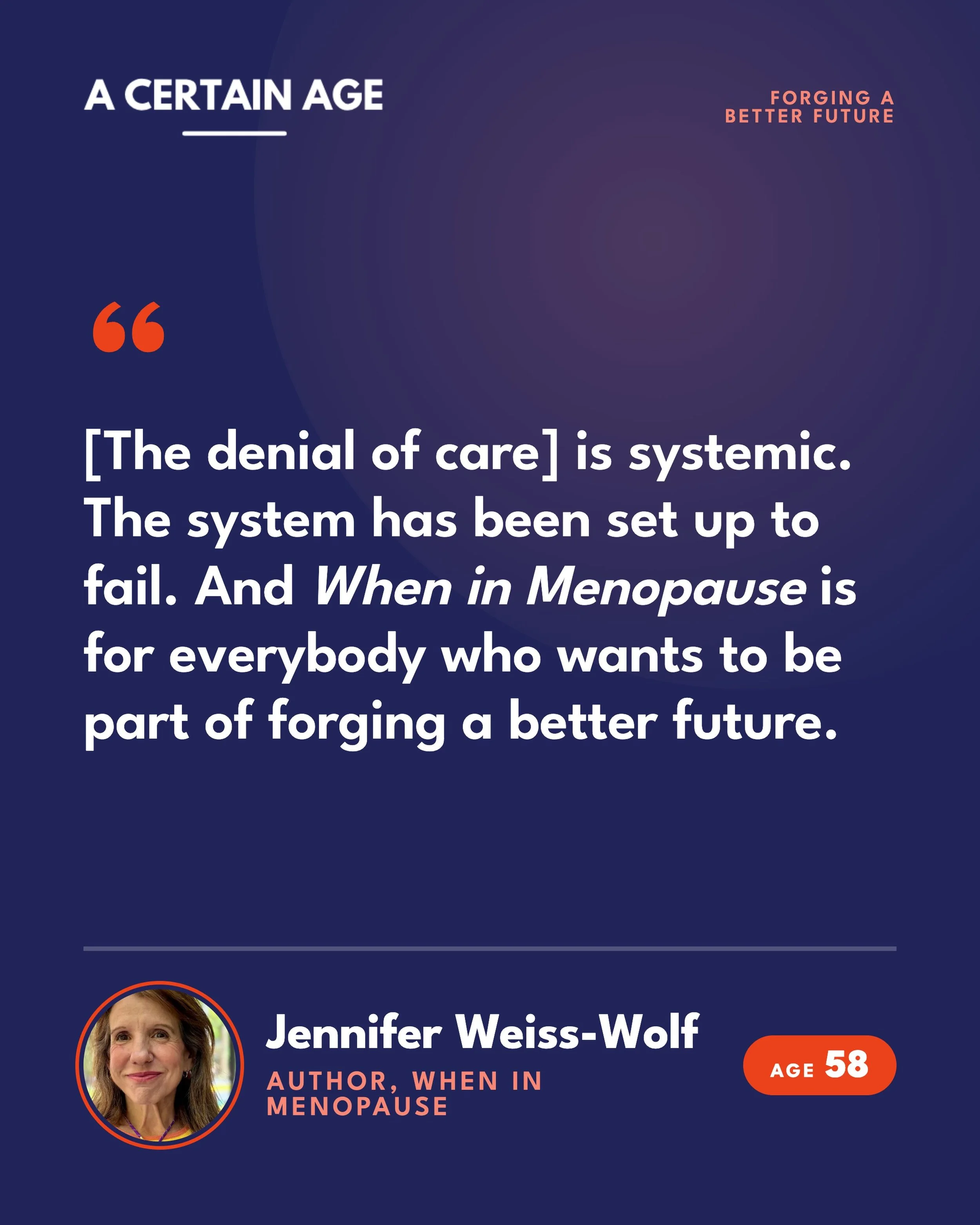 Today&rsquo;s a good day to remember that menopuase care is health care. 

Want the future of menopuase care to be accessible, equitable, funded, researched?

*Raises both hands!* 🙌 

@jenniferweisswolf wrote &ldquo;When in Menopause&rdquo; for ever