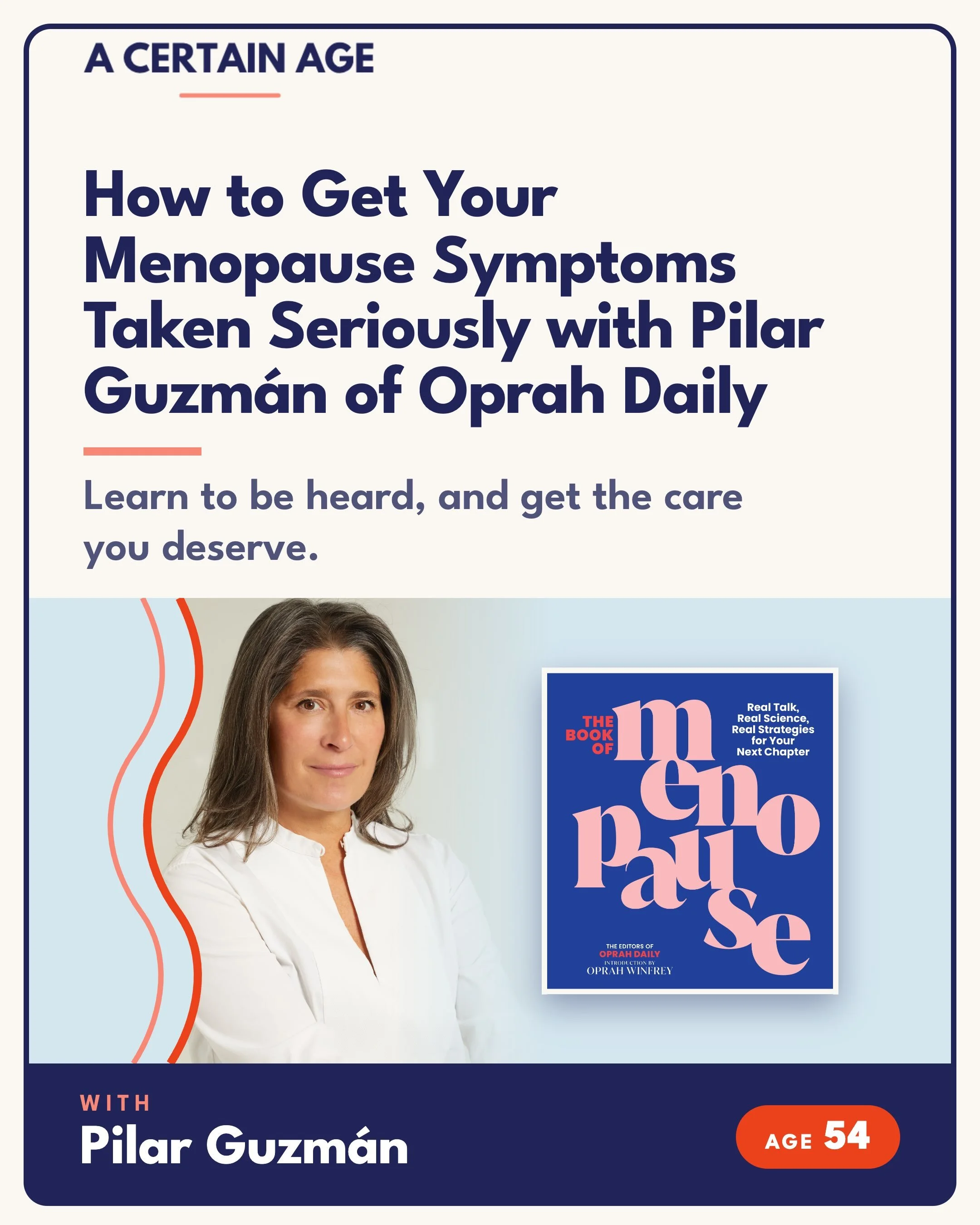 NEW EPISODE 🎙️

Sick of hearing &ldquo;that&rsquo;s normal&rdquo; in the exam room while feeling like a stranger in your body? 

Pilar Guzm&aacute;n, editorial director of Oprah Daily and three-time magazine editor-in-chief (Cond&eacute; Nast Travel