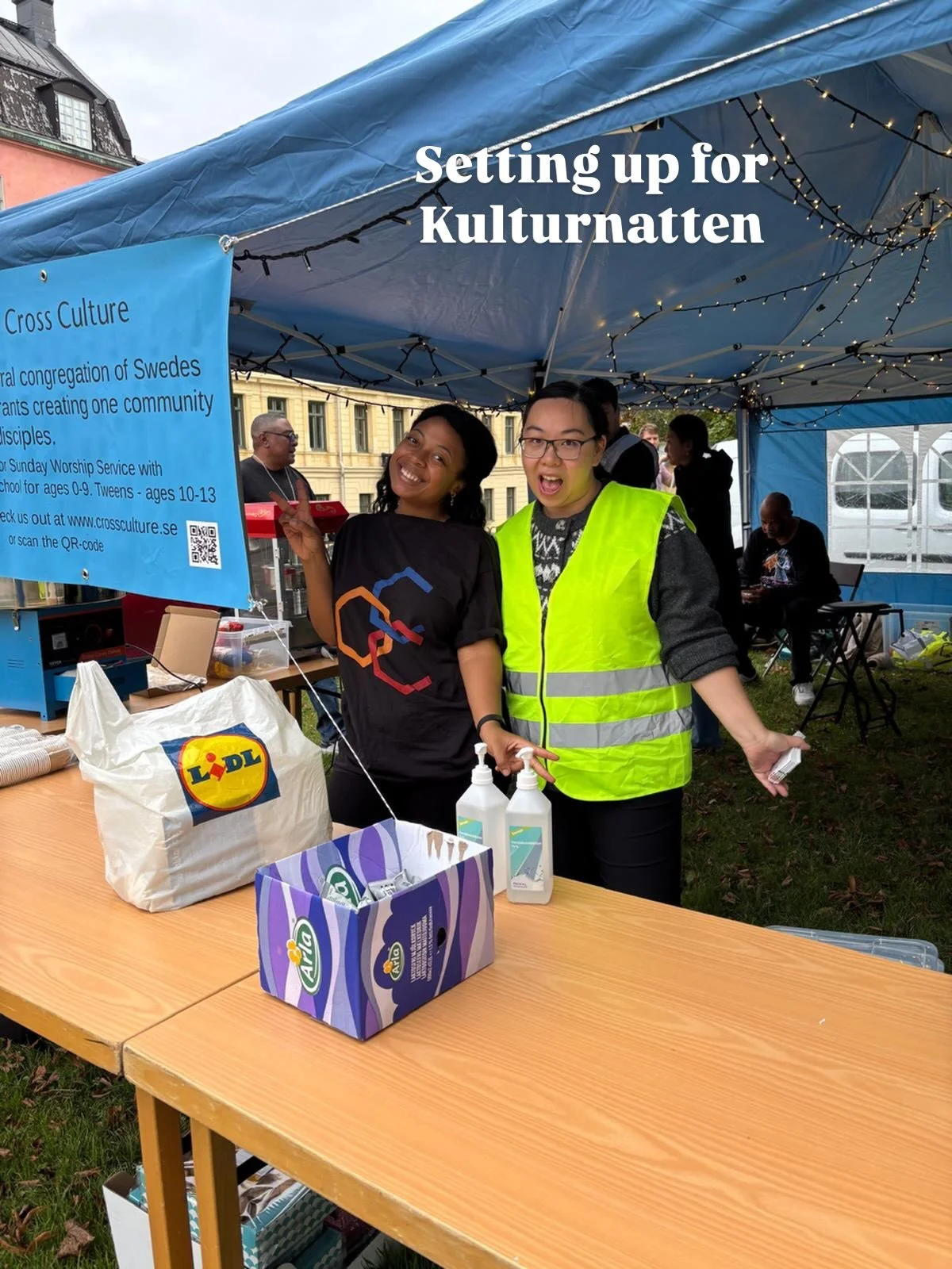 Hope to see you today! We&rsquo;re at Slottsbacken all day with fika, candy for the kids and cotton candy for everyone. If you have any questions about faith or even want someone to pray for you please come talk to us.