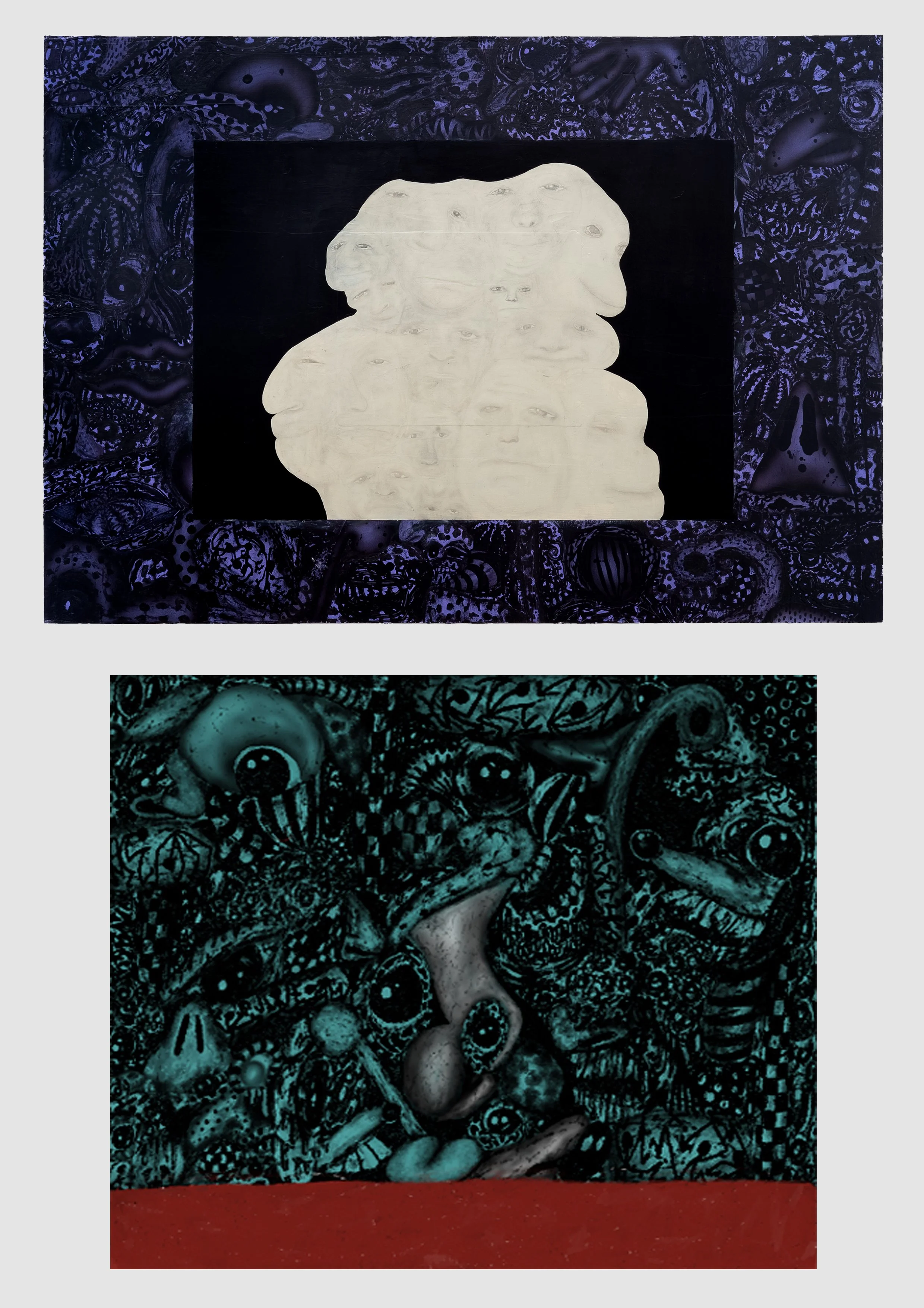 Remains III, 2025. Dual work (physical + digital components). Physical: Mixed media and embedded code on wood panel, 100 × 70 cm.
Digital: Ordinal inscription with inbuilt decay mechanism, 500 × 420 px.