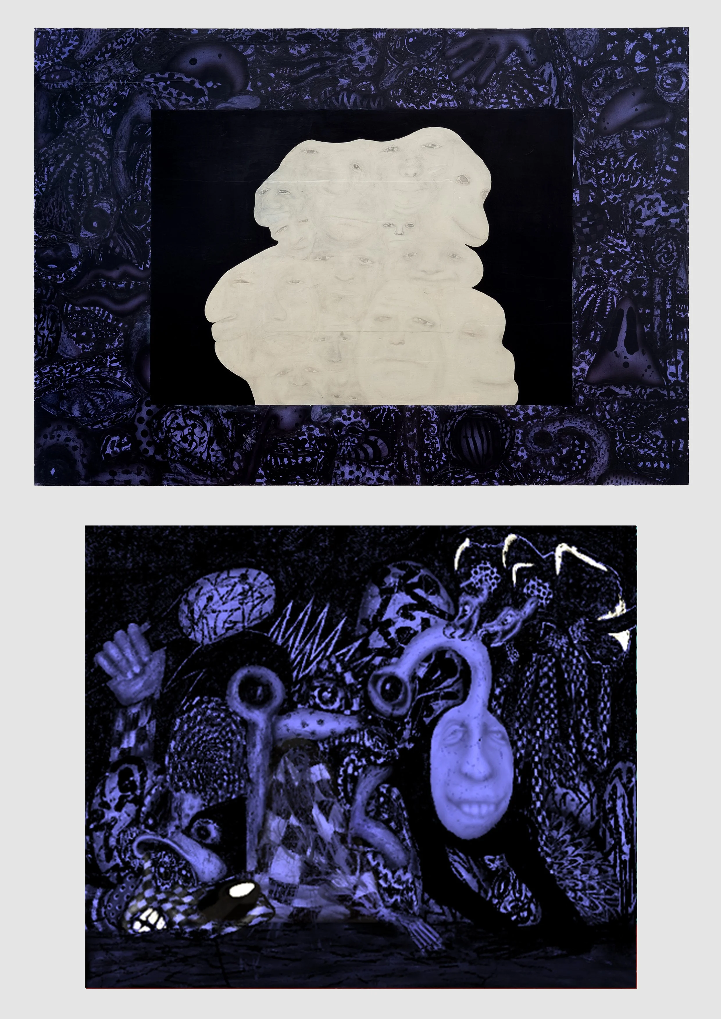 Remains III, 2025. Dual work (physical + digital components). Physical: Mixed media and embedded code on wood panel, 100 × 70 cm.
Digital: Ordinal inscription with inbuilt decay mechanism, 500 × 420 px.