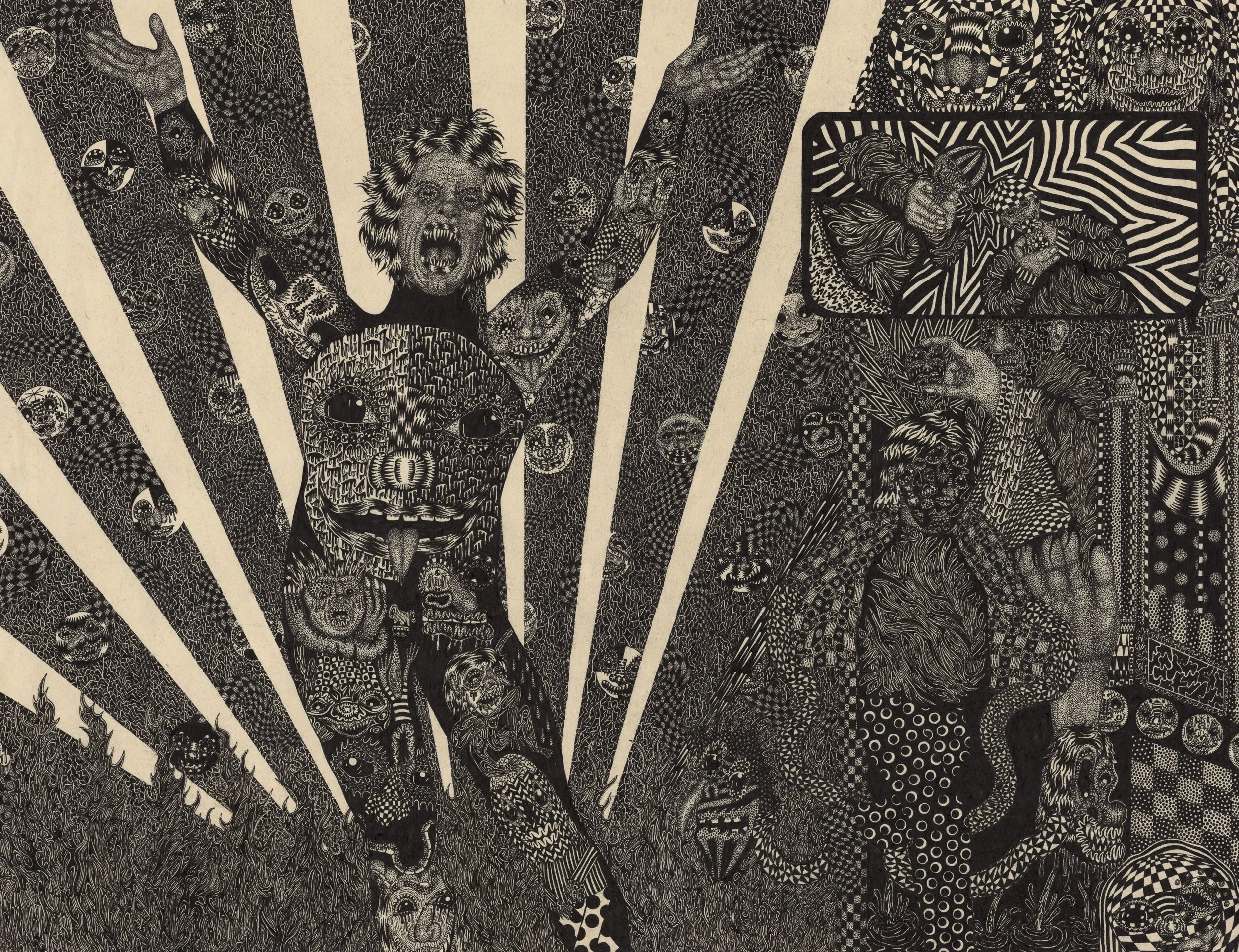 Deep State, 2020. Ink on washi paper. 88 x 64 cm