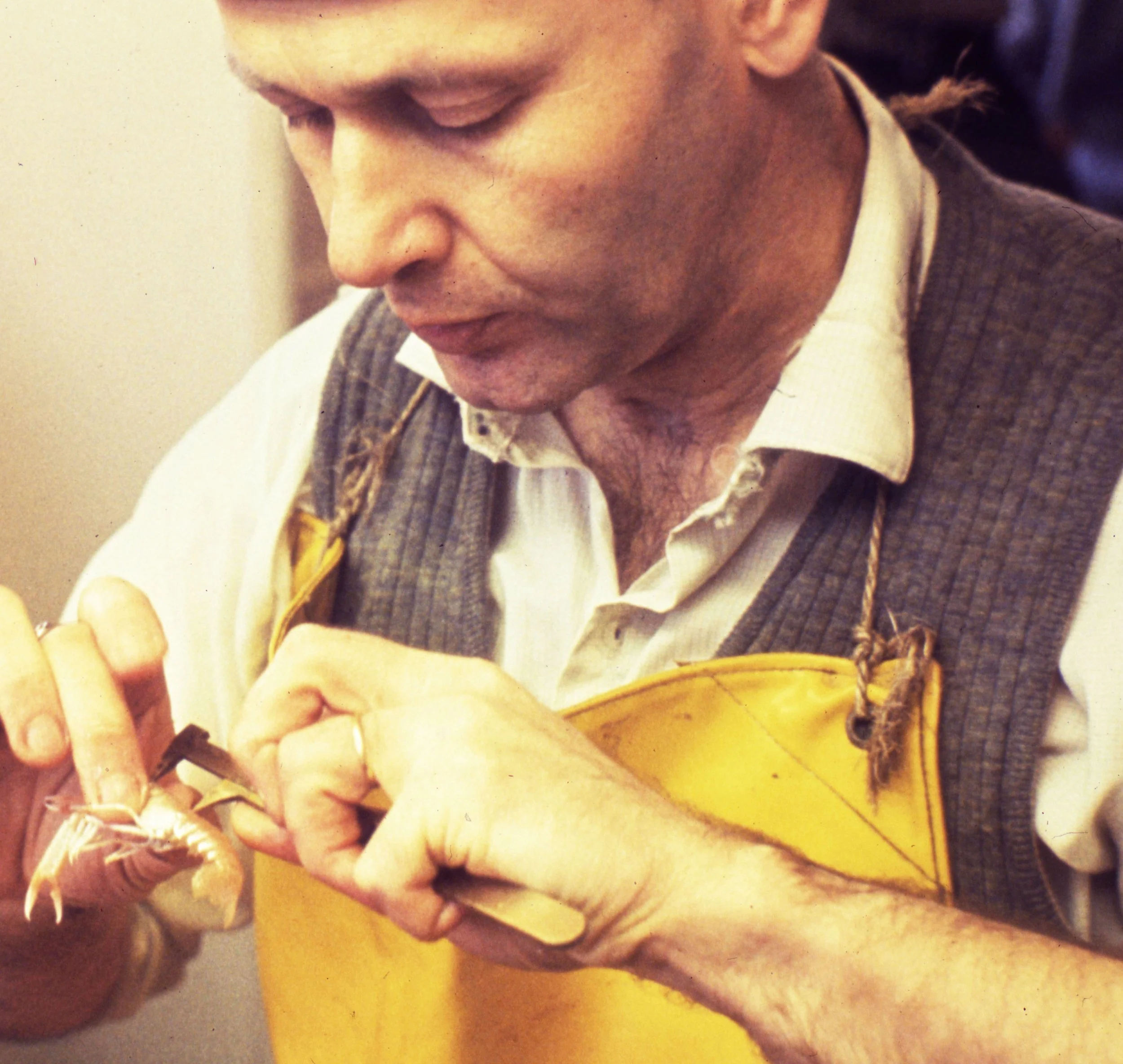 Bob Kabata  greatest parasitologist ever in fish house on Explorer