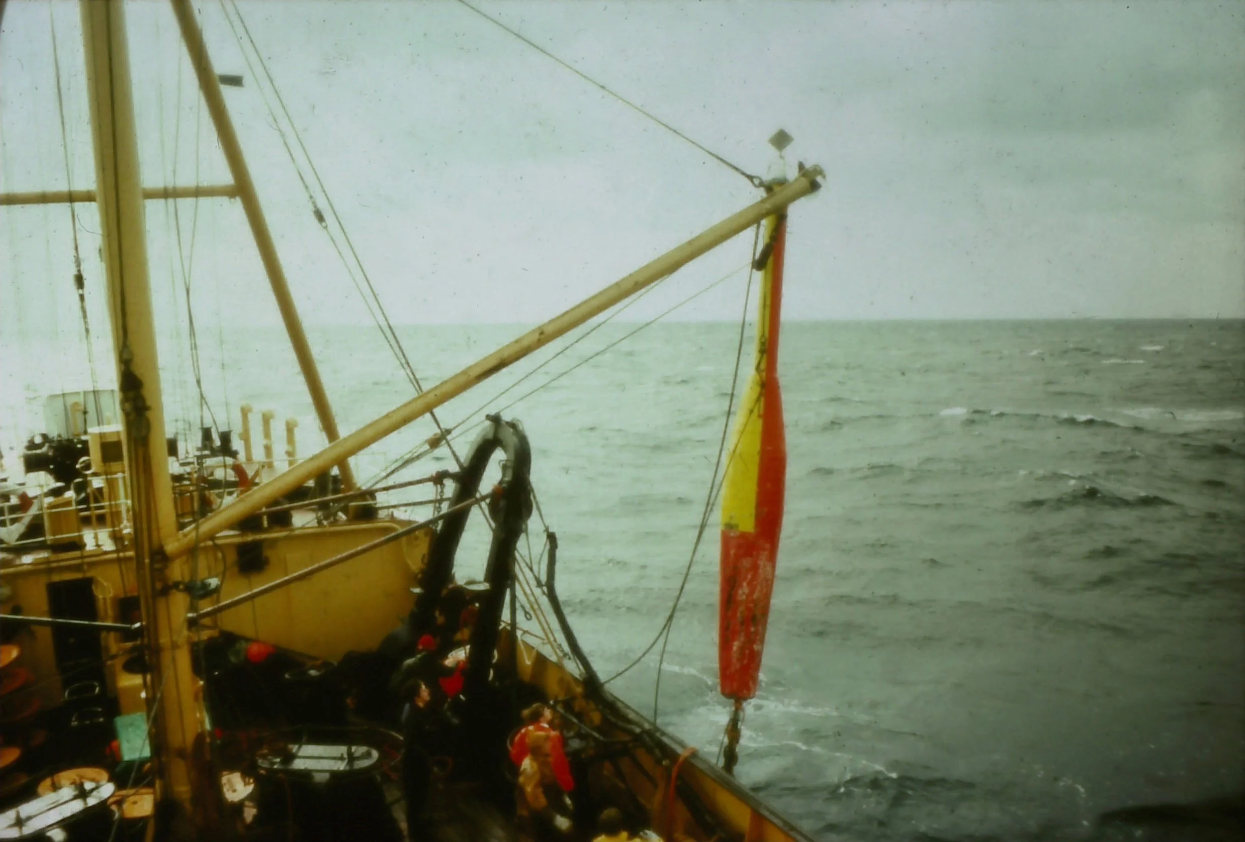 Explorer recovering an oceanographic buoy