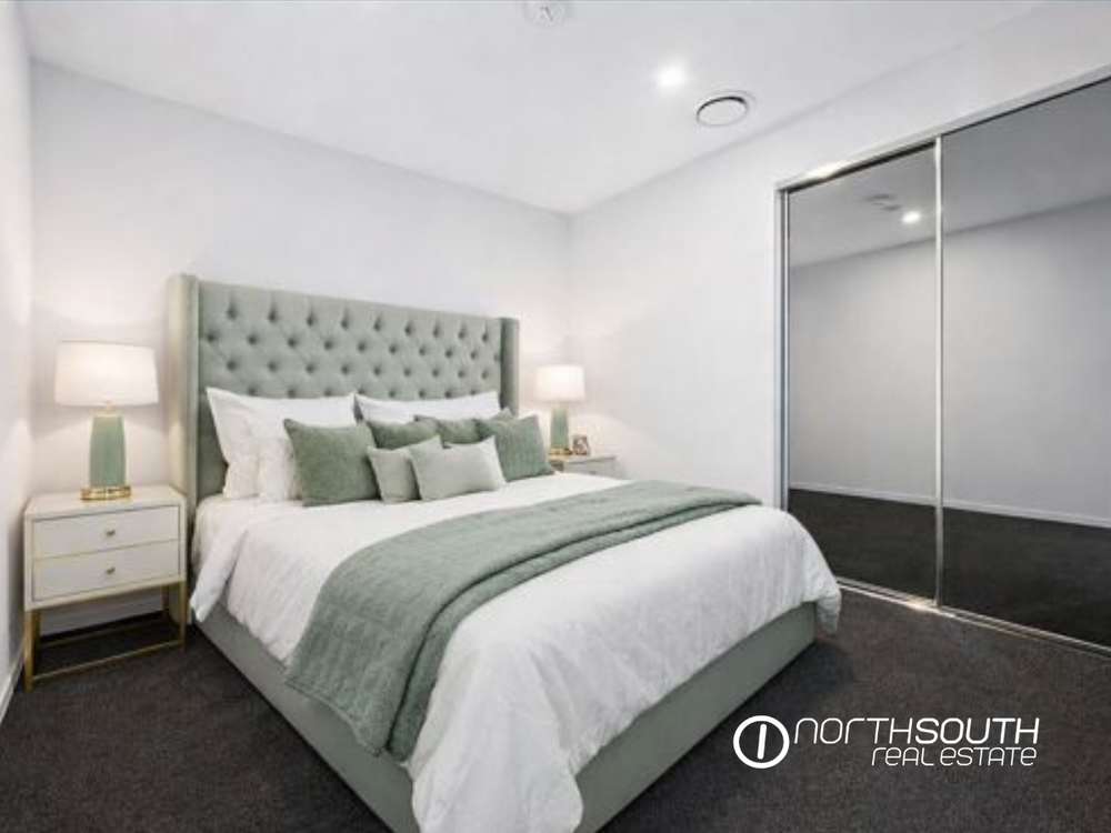 Second bedroom with built in wardrobes at Tower 5 in WaterPoint Residences featuring waterfront properties for sale in Biggera Waters