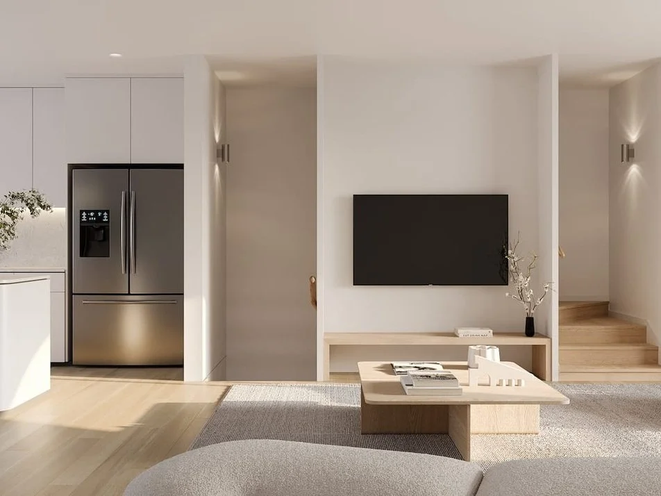 Modern lounge space in very luxury Gold Coast residences, part of properties for sale