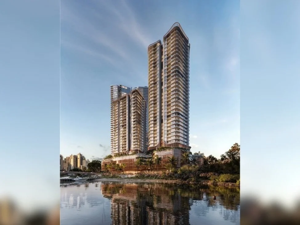 Full external view of luxury Mermaid Beach apartment building included in properties for sale