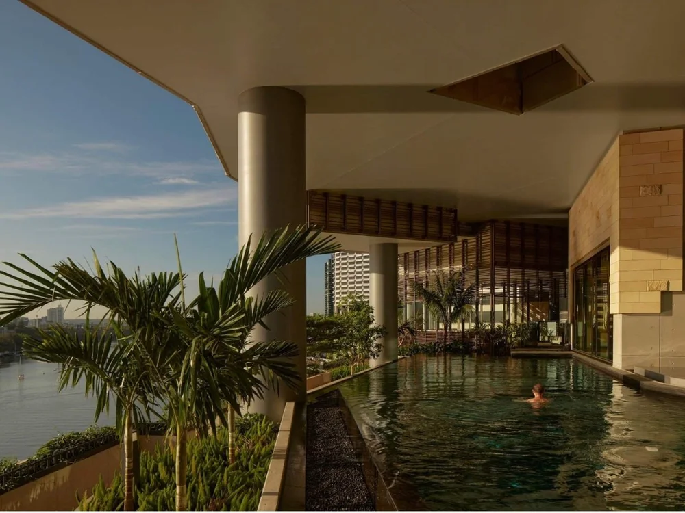 Luxury pool at 443 Queen St Brisbane apartment featured in properties for sale