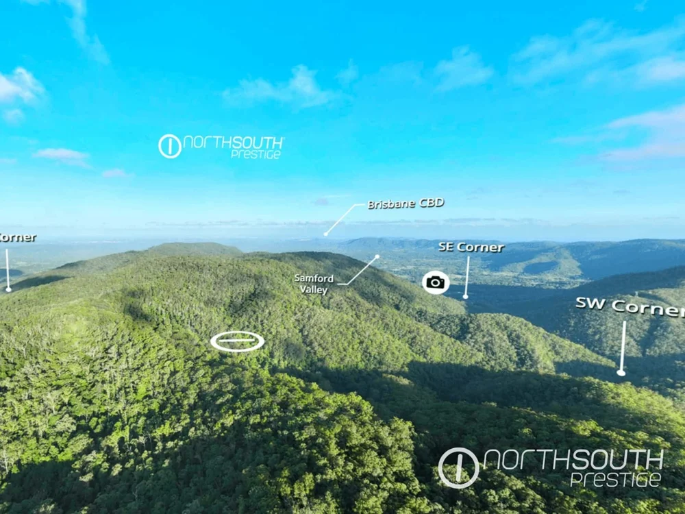 Aerial view of the Samford Valley 1,000 acre development property