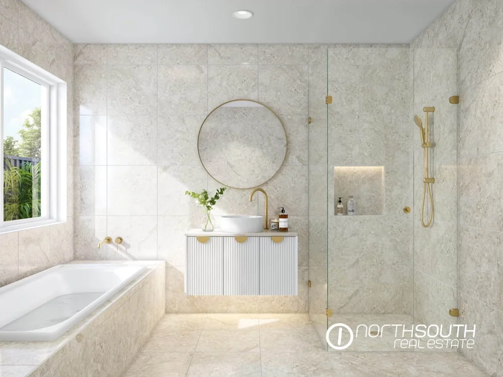 Modern bathroom in Chambers Flat designer homes listed in house and land properties for sale