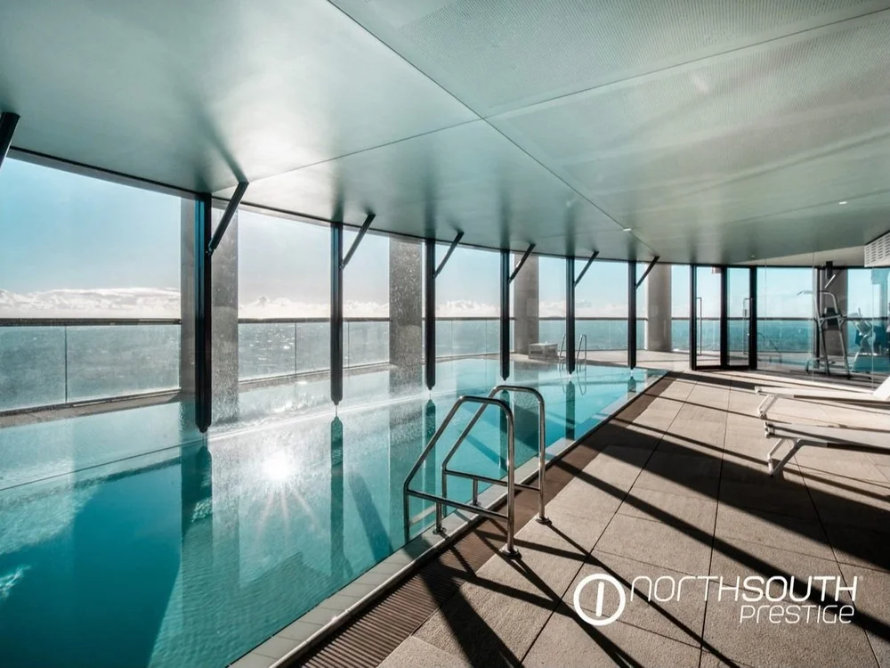 Pool photo on sunset Brisbane properties for sale Riparian Plaza apartment