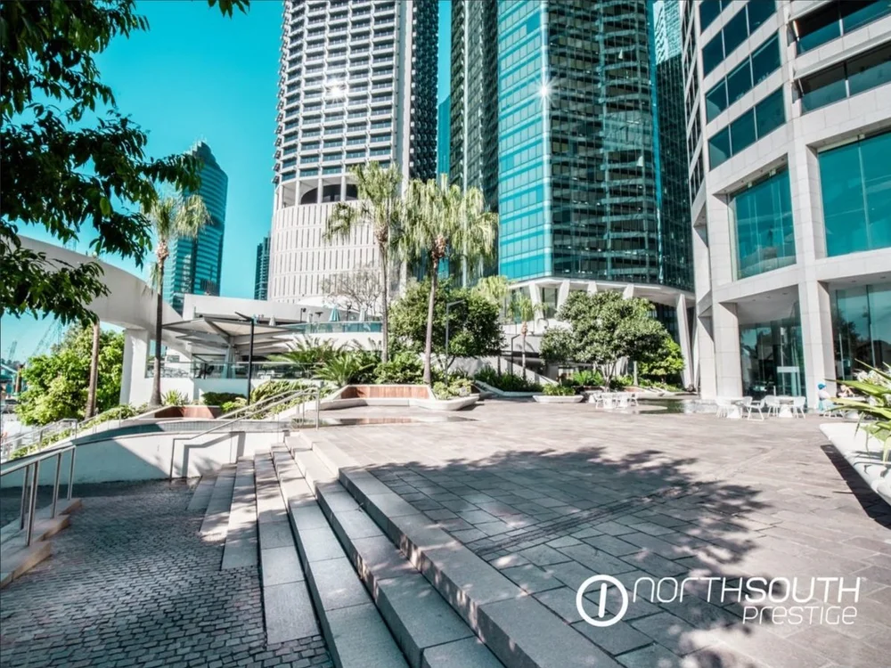 Front outside of building – Brisbane properties for sale Riparian Plaza apartment