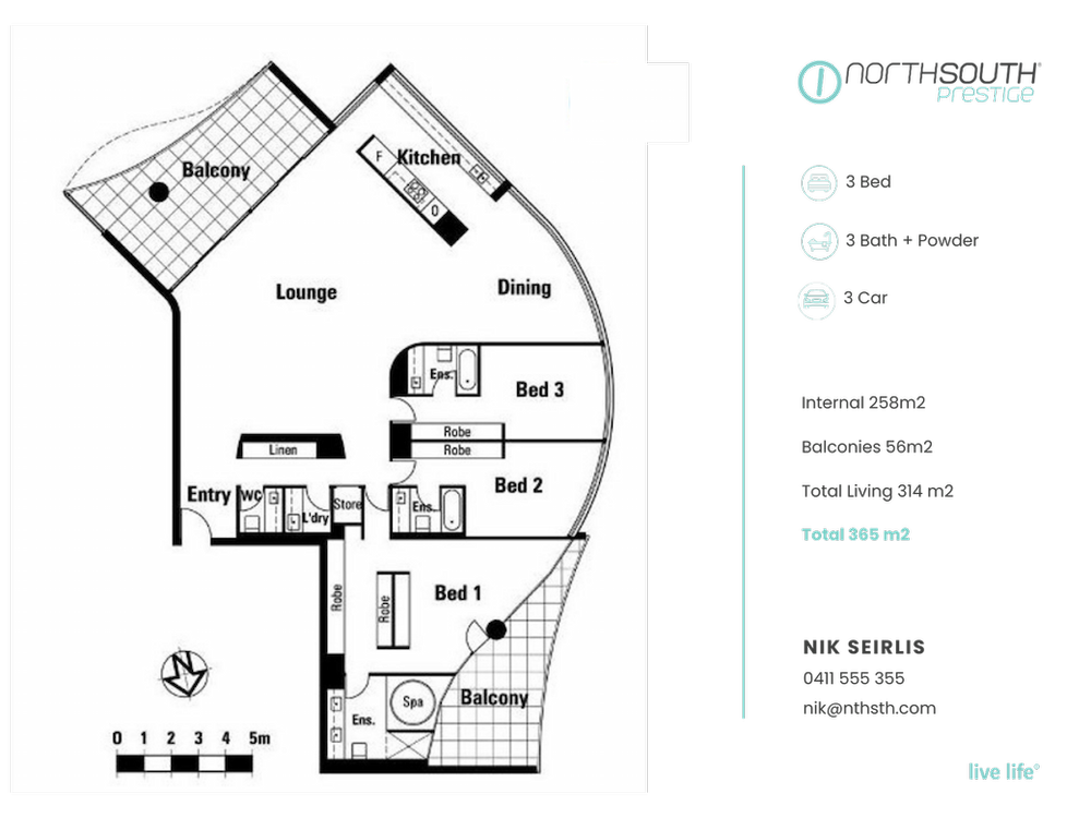 Floorplan 2 – Brisbane properties for sale Riparian Plaza apartment