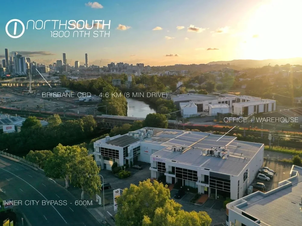 Image of brisbane commercial property for sale aerial view showing Albion location near Inner City Bypass and Brisbane CBD.