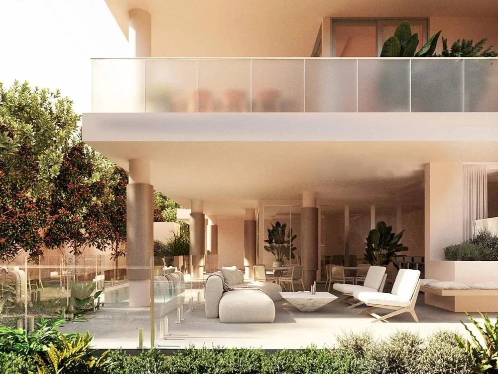 Gold Coast apartment for sale, resort style ground floor lounge and landscaped retreat