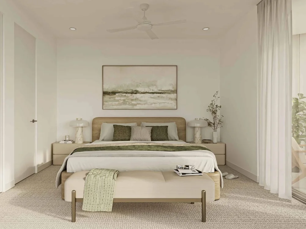 Gold Coast Apartment For Sale, secondary bedroom with built in robes and balcony access