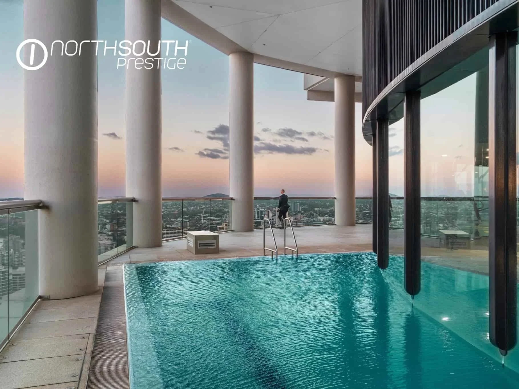 Recreational Facilities Level 39 outdoor pool with sunset views – Brisbane properties for sale Riparian Plaza apartment 5002 