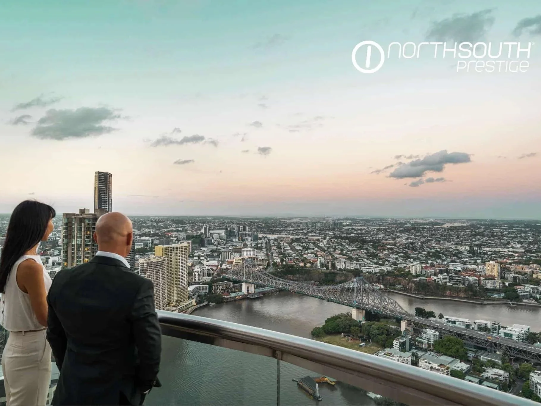 Views from the balcony towards the Story bridge – Brisbane properties for sale Riparian Plaza apartment 5002 