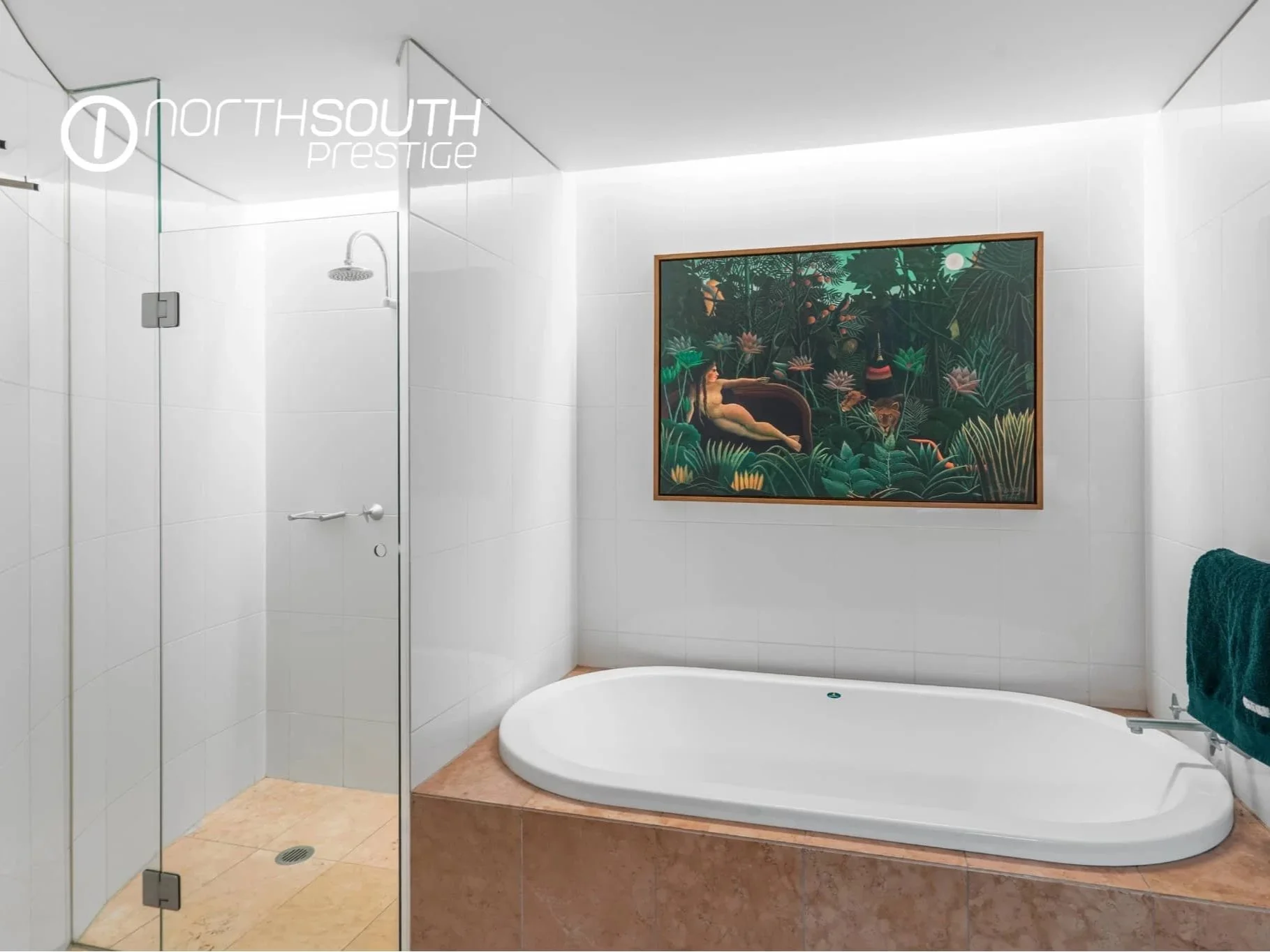 Bathroom with bathtub and shower – Brisbane properties for sale Riparian Plaza apartment 5002 