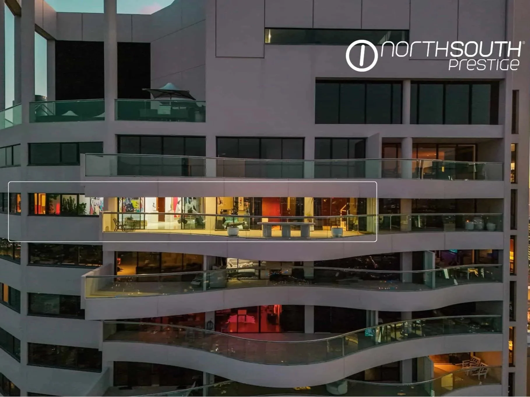 Tower at sunset, drone footage – Brisbane properties for sale Riparian Plaza apartment 5002