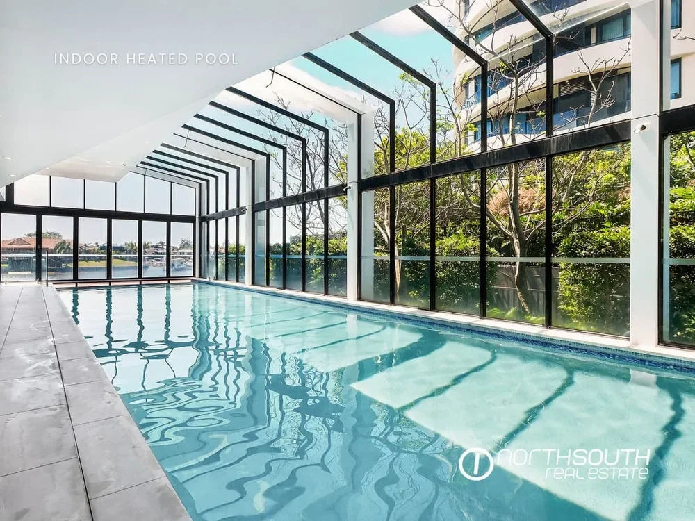 The heated indoor pool at Waterpoint Residences