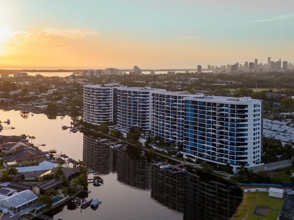 The Waterpoint Residences apartment towers at Biggera Waters