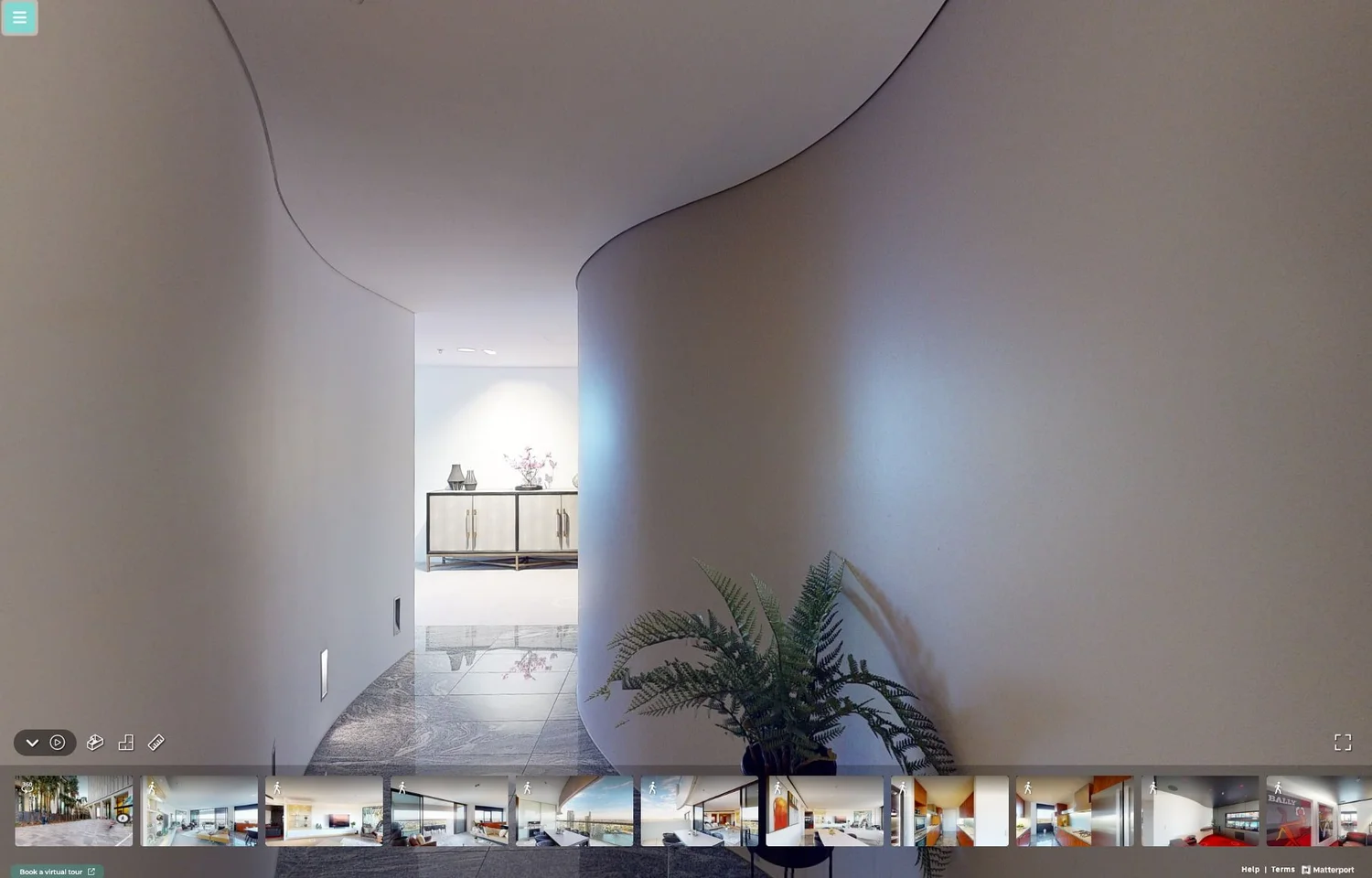 Interior of apartment 4503 at Riparian Plaza, 71 Eagle Street Brisbane, captured for a 3D virtual tour