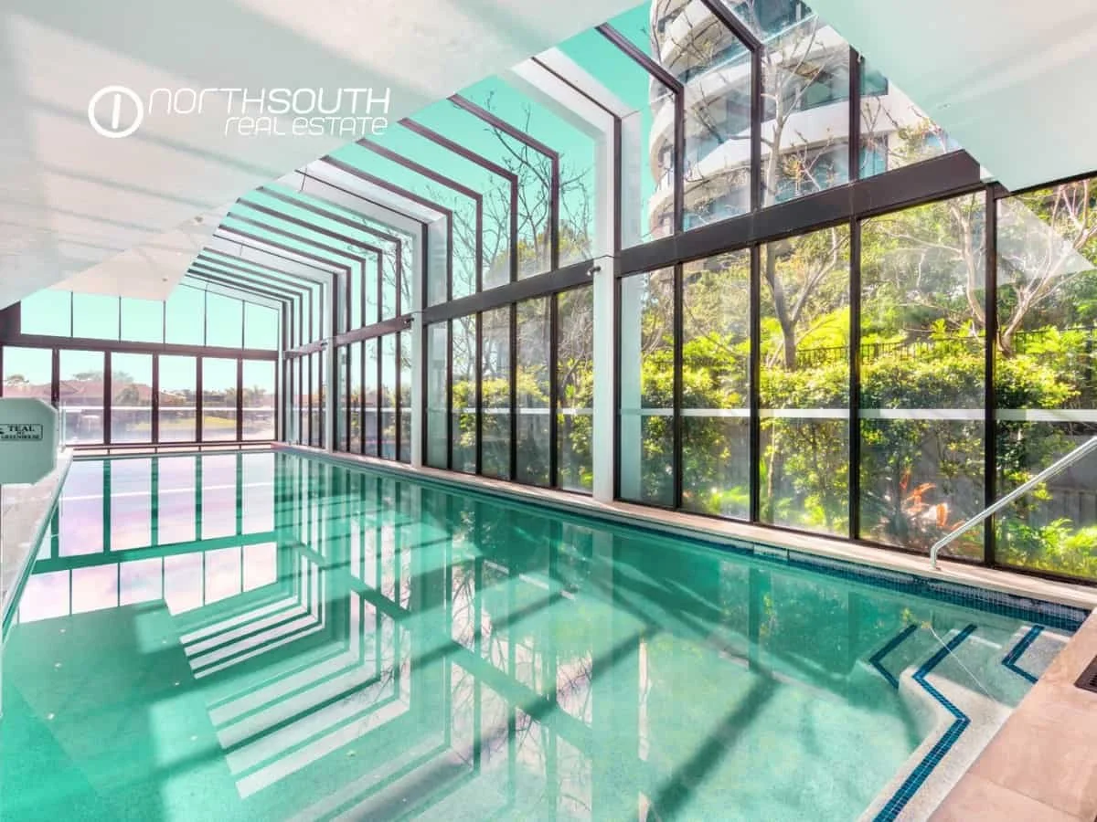 Indoor Heated Lap Pool at Waterpoint Residences, Biggera Waters QLD. 