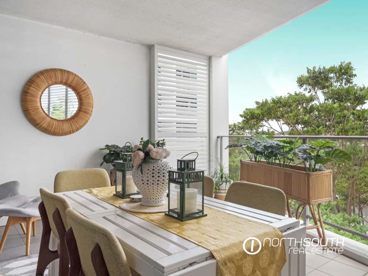 Oversized terrace overlooking greenery at 301 41 Harbour Town Drive Biggera Waters