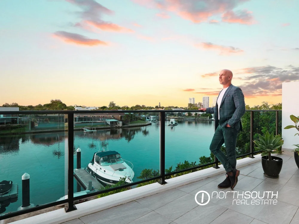 Exterior balcony of properties for sale at Harbourside Biggera Waters