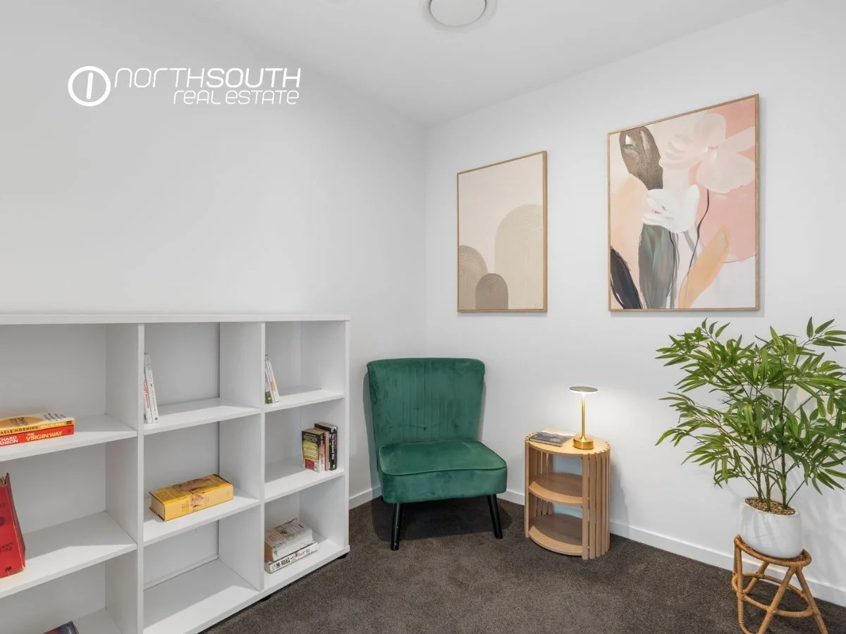 Study / office room at 3303/5 Harbourside Ct Waterpoint Residences, Biggera Waters QLD. 