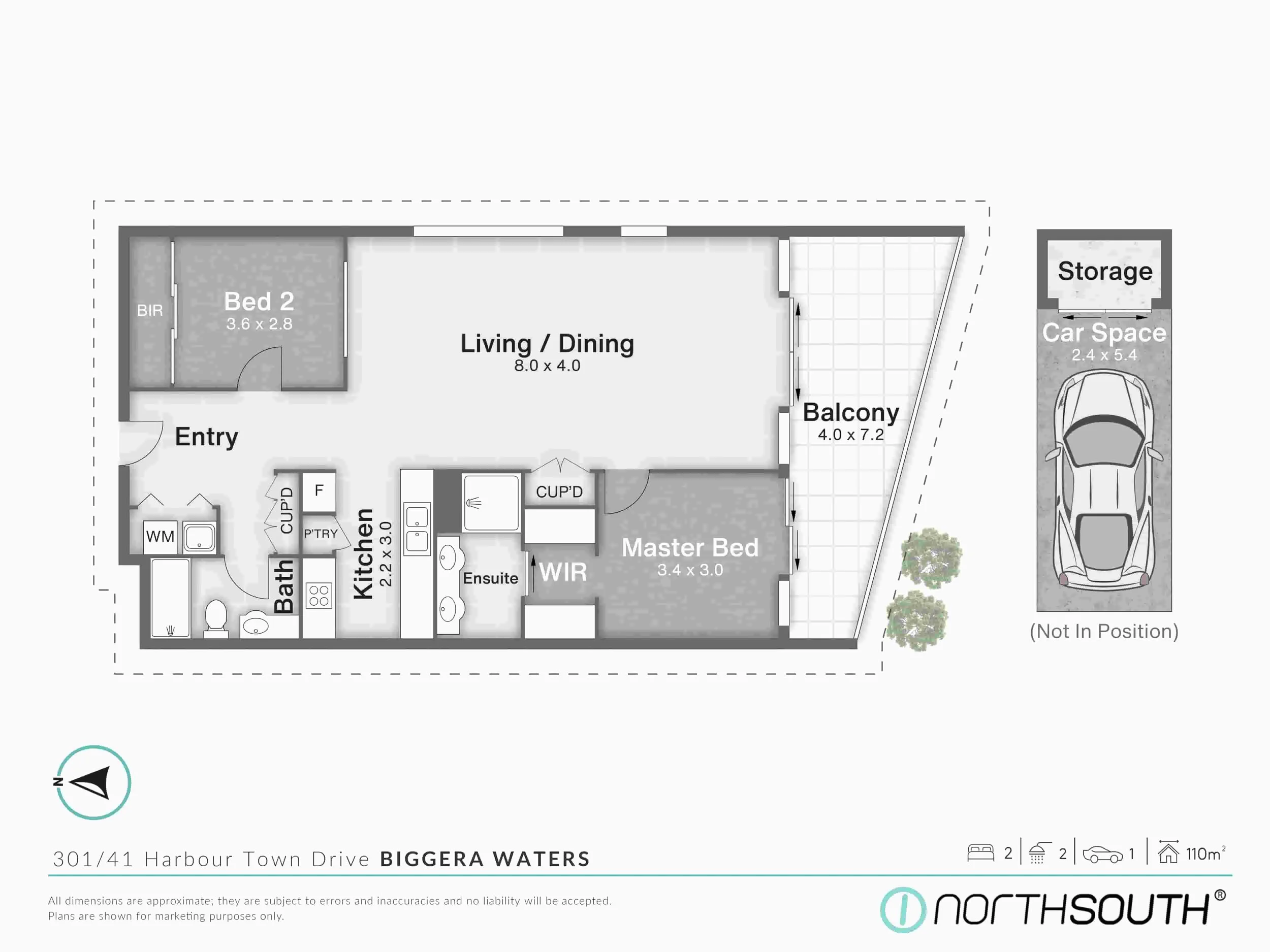Floorplan of 301 41 Harbour Town Drive Biggera Waters