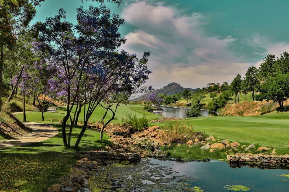 La Zagaleta golf course and waterways, Marbella, Spain
