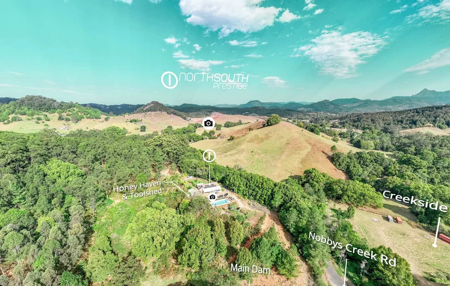 Aerial view of the Nobbys Creek Road acreage in the Northern Rivers