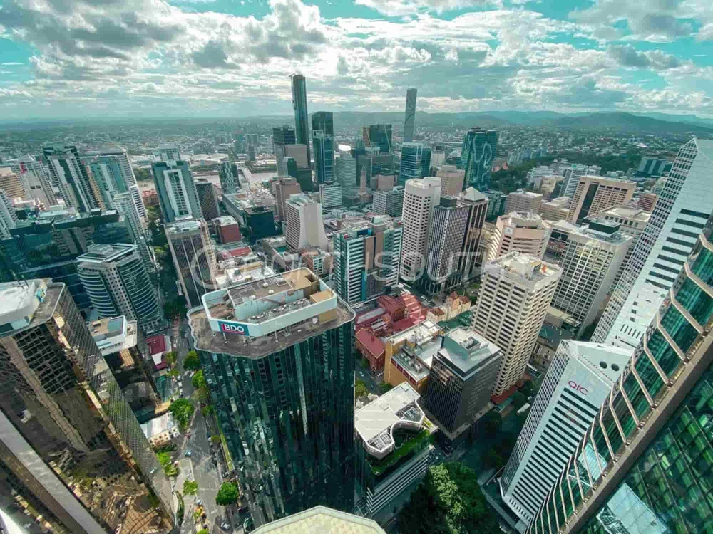 View of Brisbane City from the Apartment 5001/71 Eagle Street, Riparian Plaza in Brisbane City