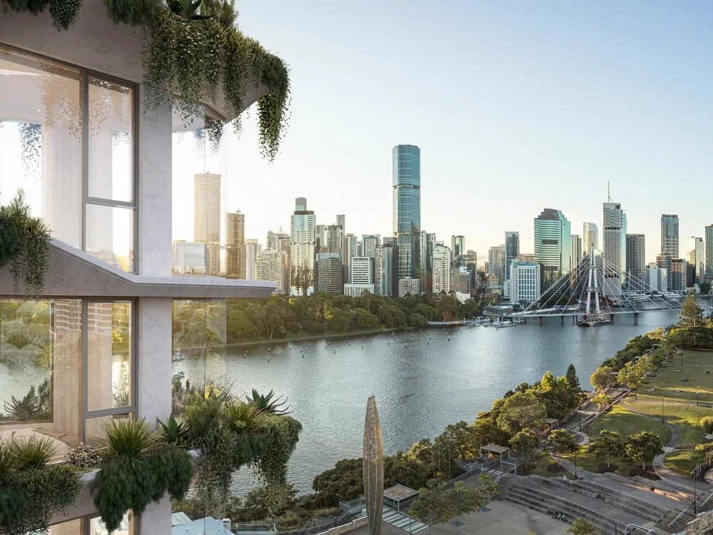 Scenic views from Kangaroo Point luxury apartment in Brisbane properties for sale