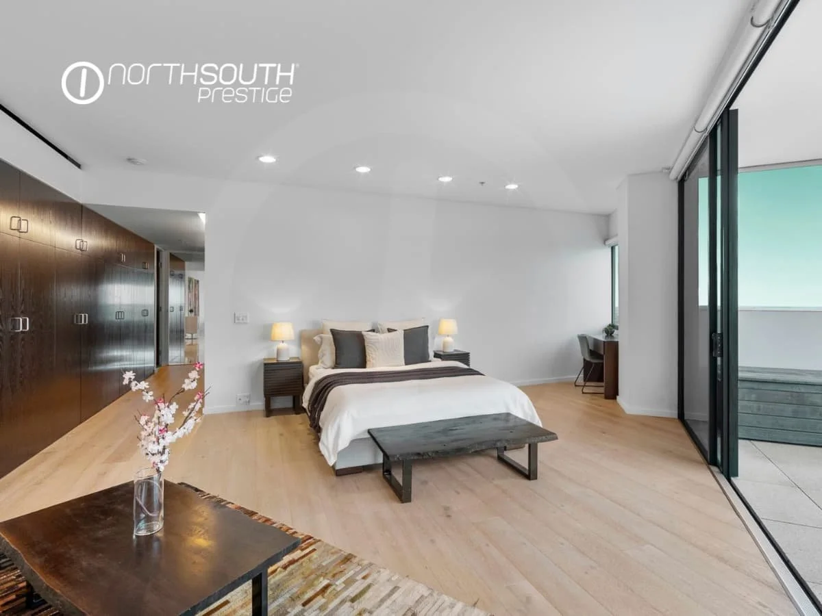 Oversized master suite with balcony – Brisbane properties for sale Riparian Plaza apartment 4903 
