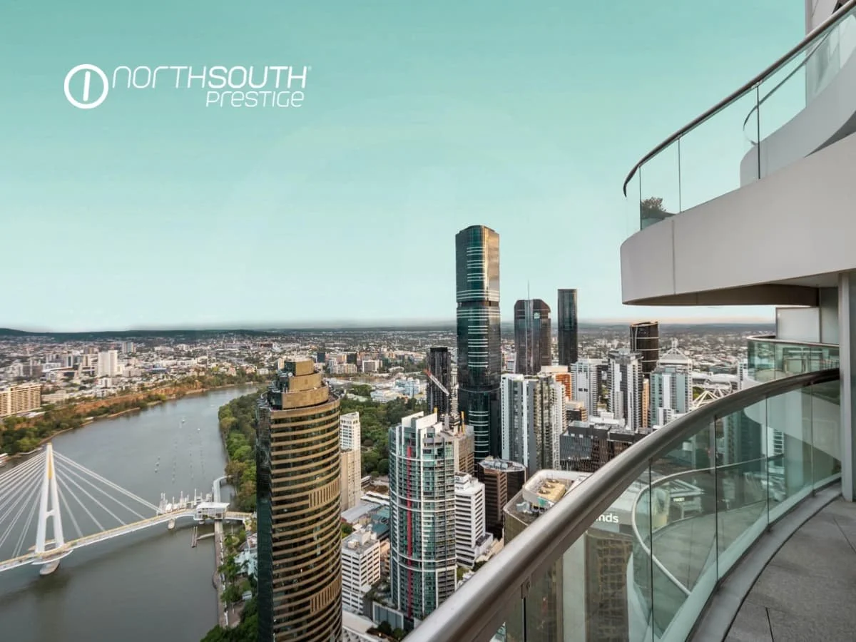 Balcony views to Kangaroo Point Bridge - Brisbane properties for sale Riparian Plaza apartment 4903 