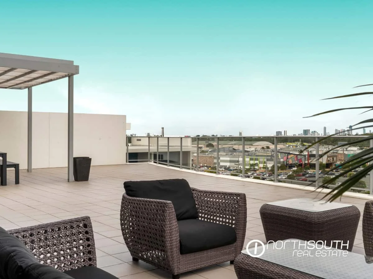 Gold Coast skyline views from the Entertainment Lounge at 41 Harbour Town Drive Biggera Waters