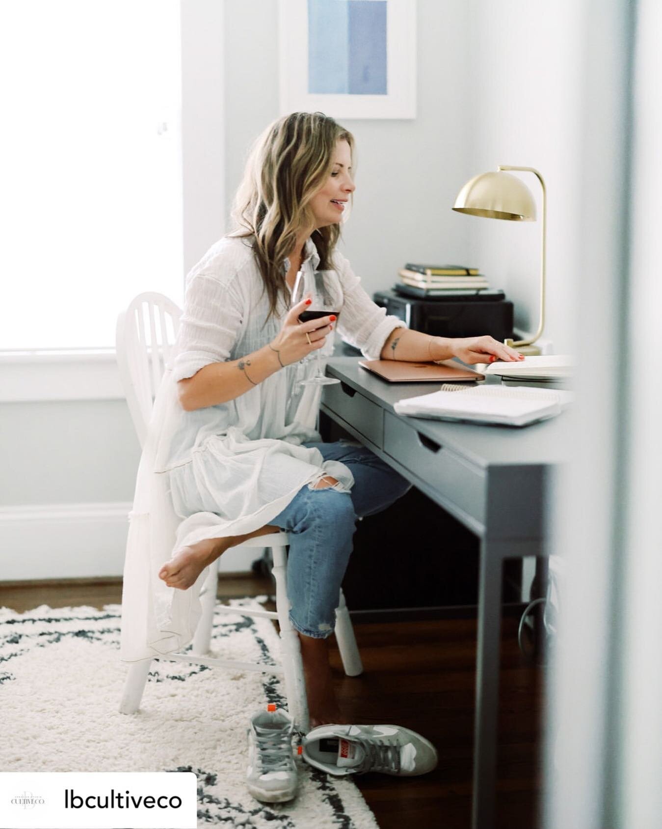 And once again, thank you @lbcultiveco for capturing me in my element (working with a glass of wine in hand 😉). Website is coming along, thanks to @thewildlydesign and @maggiegentry_ I can&rsquo;t wait to share more with you all so, so soon!  Posted