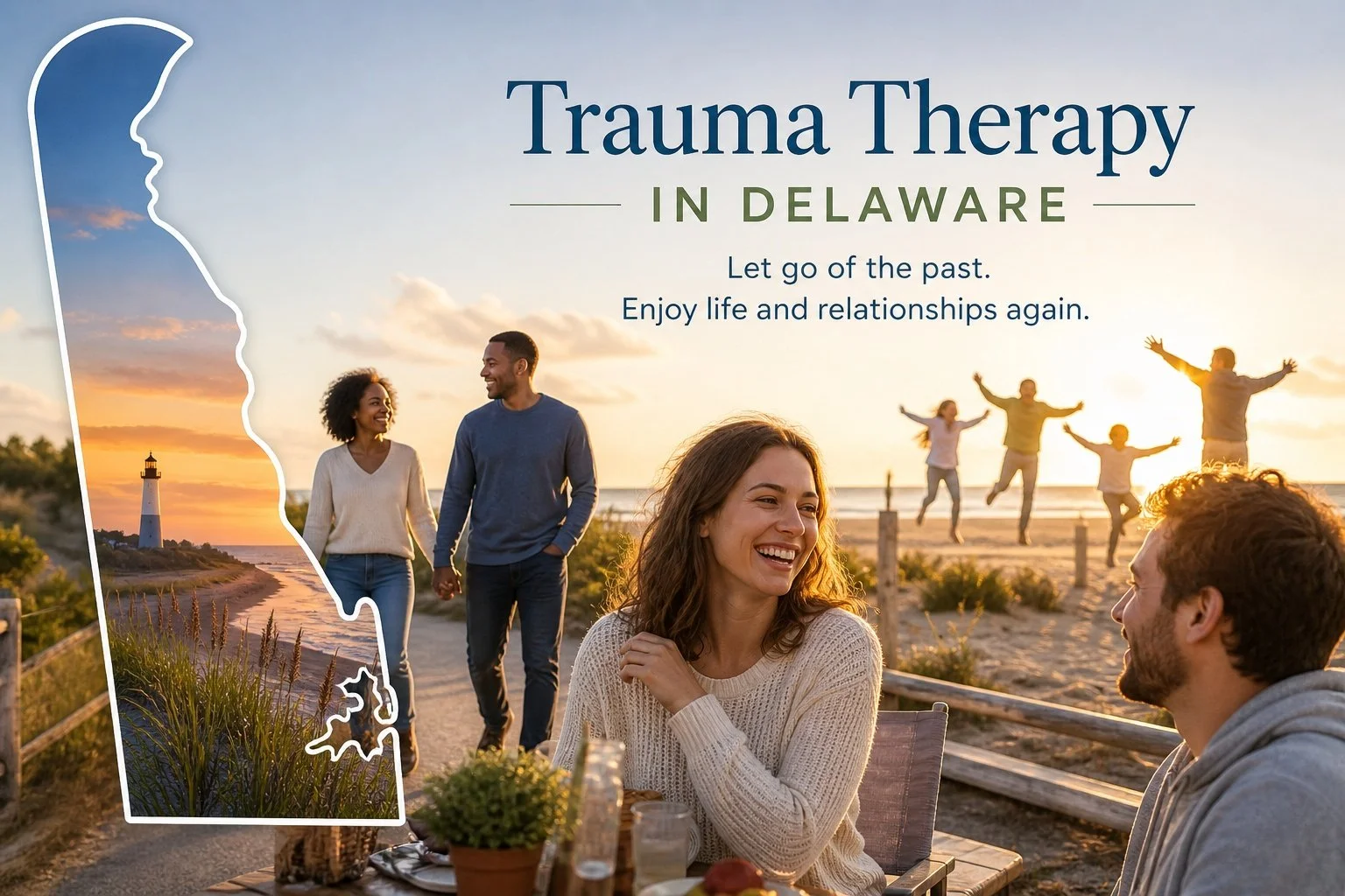 Trauma therapy in Delaware helping people feel happier, more connected, and able to enjoy life and relationships