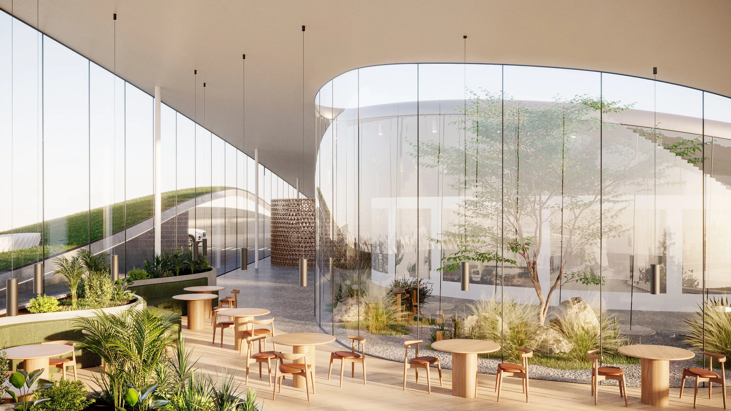  
 Experience Center Restaurant /Design by Duccio Grassi Architects  
 