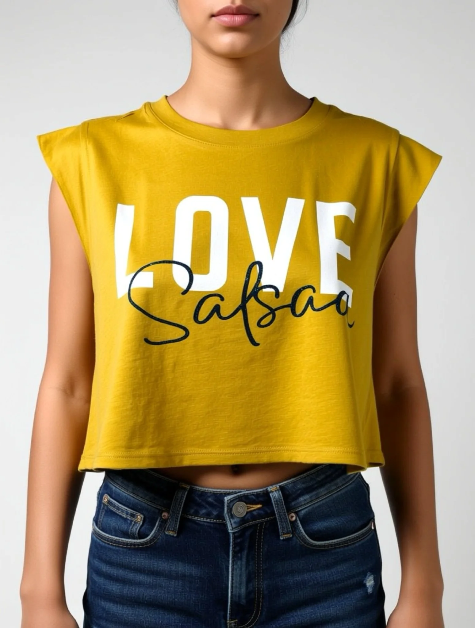 GLITTER LOVE Salsa Flowy crop top