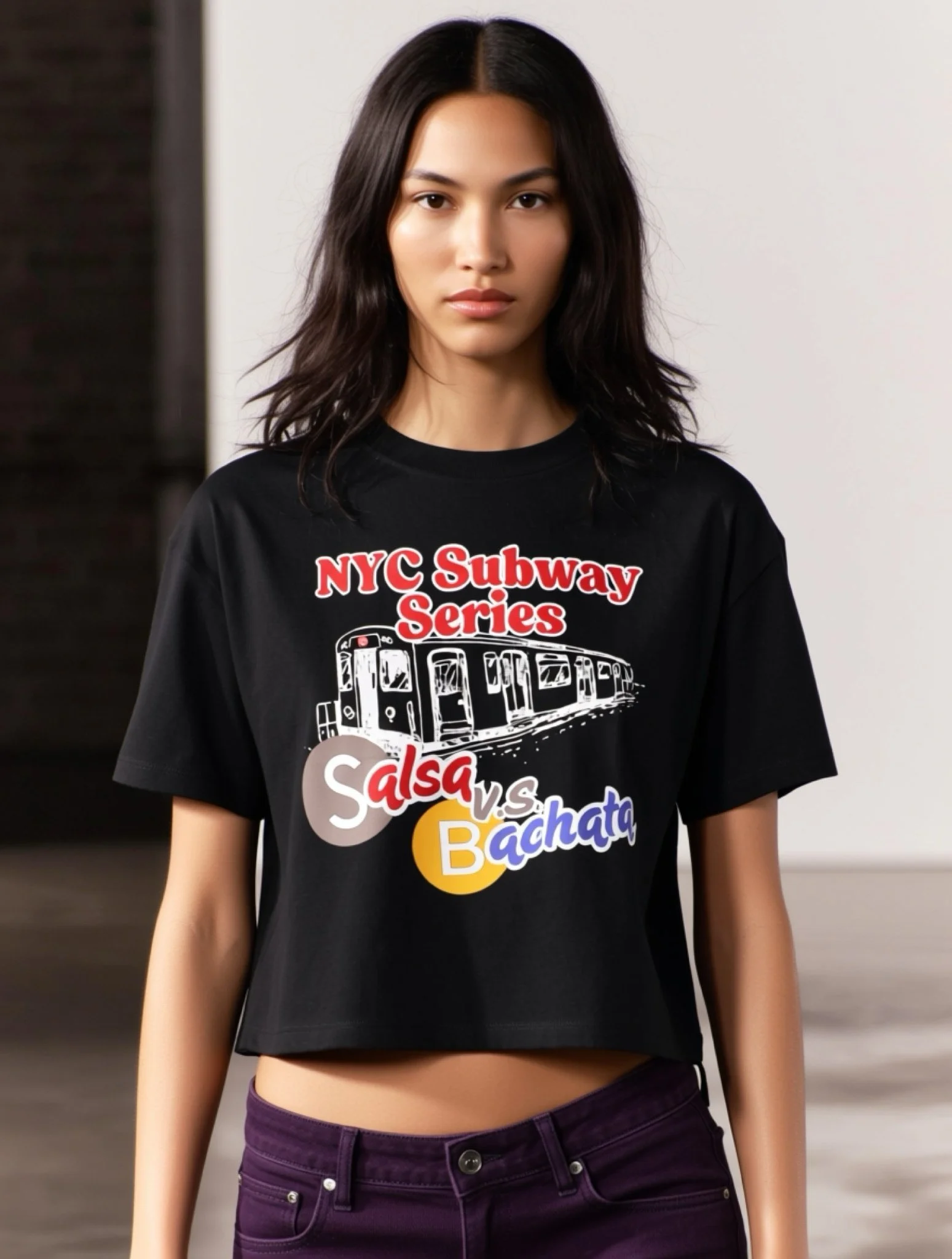 Subway Series Salsa vs Bachata crop top