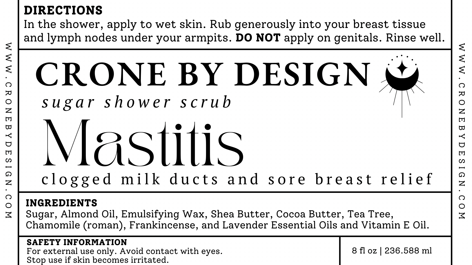 Mastitis Shower Sugar Scrub — Crone by Design