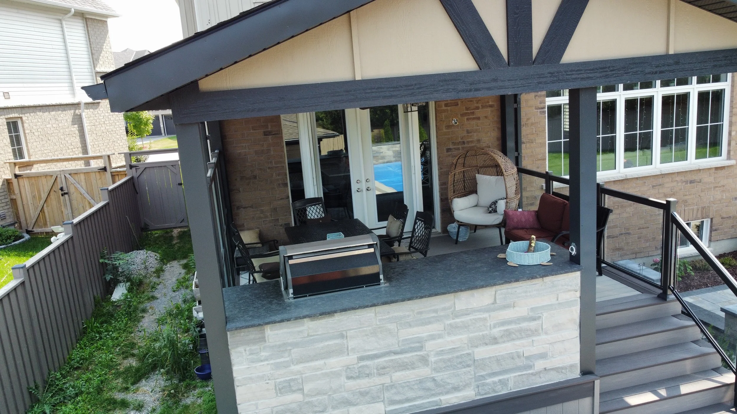 Covered Deck with Outdoor Kitchen 