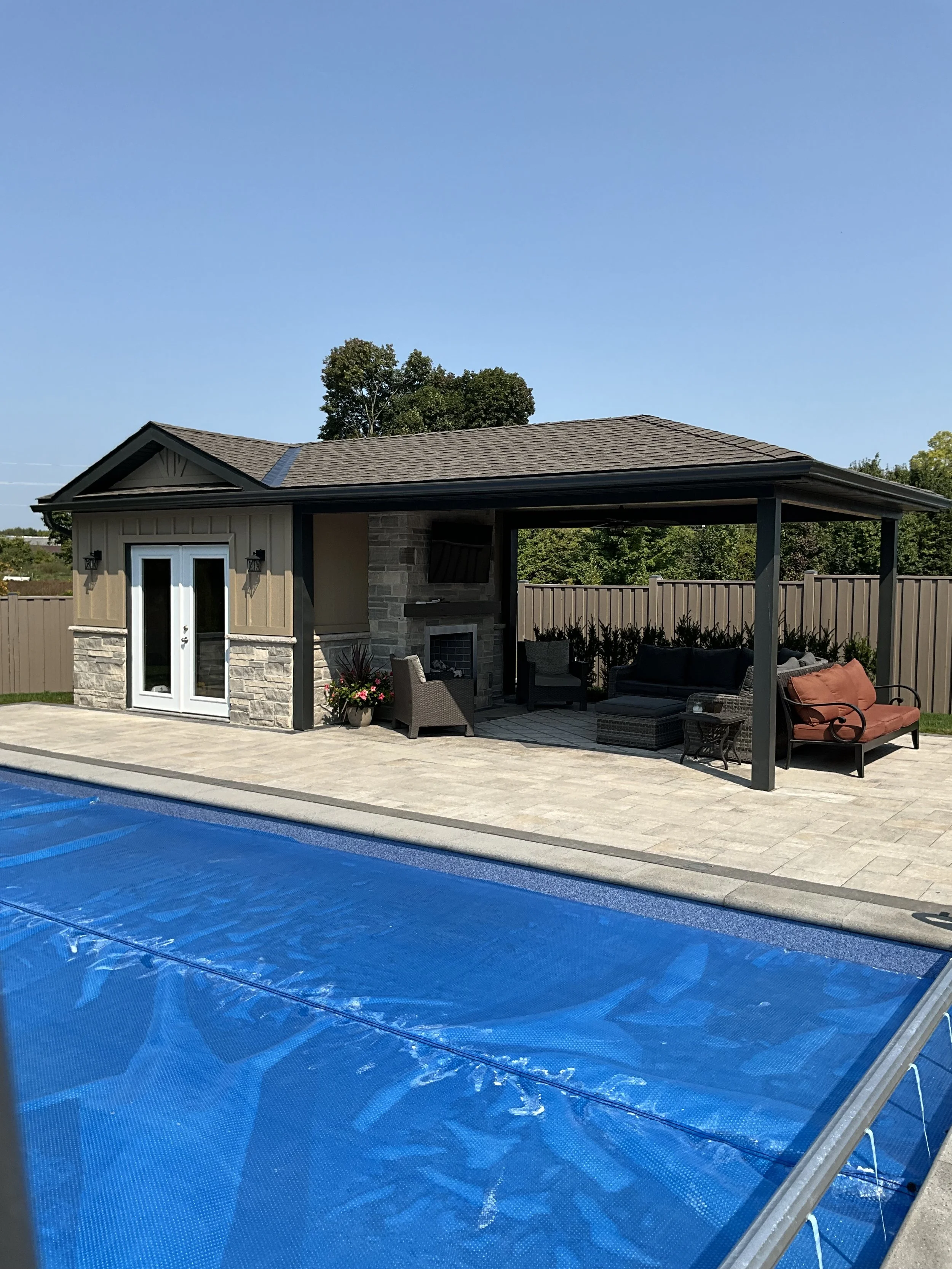 Pool House with Covered Patio