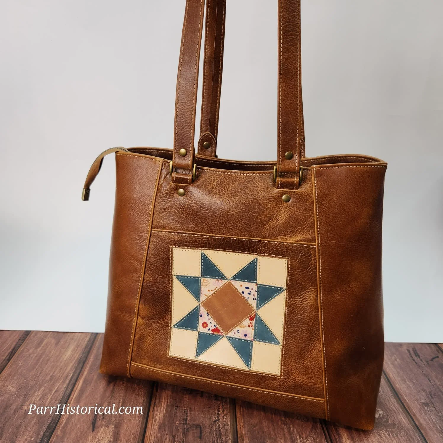 Leather Quilt Square Purse